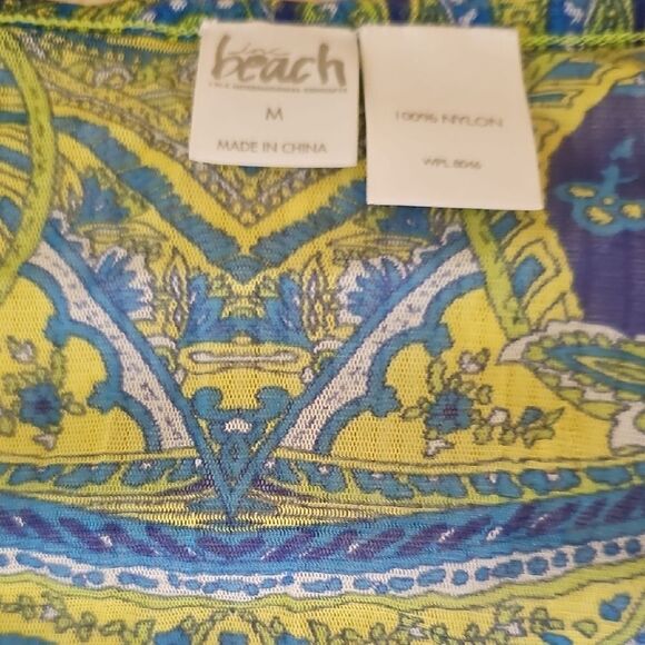 Blue and Green Patterned Women's Cover Up - Picture 2 of 6